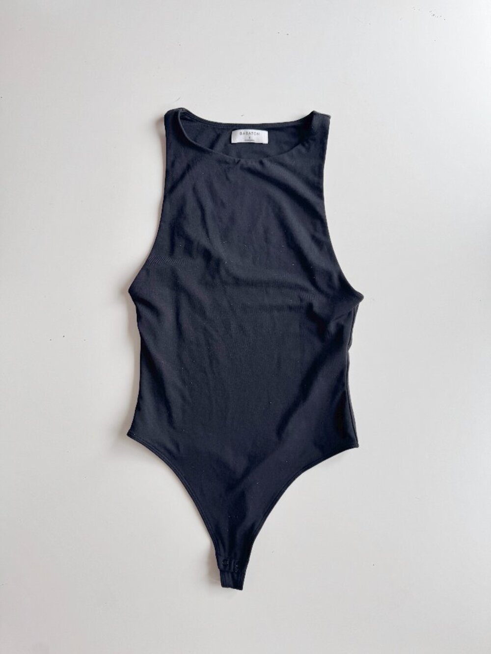 Aritzia BABATON Original Contour '90s Black High Neck Thong Bodysuit, Size S